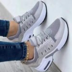 Women's Shoes Spring and Autumn New Mesh Breathable Casual Shoes Outdoor Lightweight Non-slip Wedge Heel Thick-soled Sneakers - Image 5