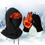 Winter Warm Set Hat and Gloves Winter Accessories Balaclava Cap Men's Sports Touchscreen Faux Cashmere Gloves Cold Weather Gear - Image 4