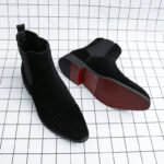 Chelsea Boots for Men Red Sole Pu Ankle Business Round Toe Slip-On Mens Boots Free Shipping Size 38-46 Men Shoes - Image 34