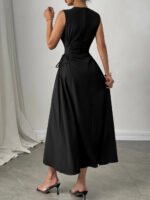 Black Red Contrast Off-Shoulder Mini Dress Bow Detail Bodycon Party Clubwear Women Fashion - Image 3