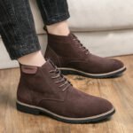Pointed Toe Chelsea Boots Leather Men Winter Boots Winter Shoes for Men 2025 Male Boots Mens Ankle Shoes Zapatillas Male Hombre