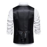 KIDWHXR Men Suit Vest Vintage Striped Single-breasted Man Waistcoats Business Casual Slim Sleeveless Male Party Dress Vests - Image 3