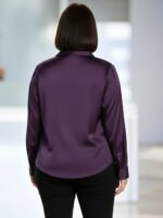 Women's Plus Size Lapel Long Sleeve Button Down Casual Shirt For Office Daily Weekend Urban Fashion Occasions - Image 2