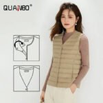 Women Sleeveless Puffer Vest Women's Ultra Light Down Vest Women Two Ways Waistcoat Portable Warm Sleeveless Winter Liner - Image 2