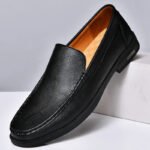 Genuine Leather Men Footwear Slip on Office Man Formal Shoes Wedding Party Men Dress Shoes Breath Driving Lazy Loafers Moccasins - Image 6