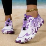 Women Quick Dry Barefoot Water Shoes, Gradient Print Breathable Aqua Sneakers, Non Slip Lightweight Swim Surfing Footwear for Beach Snorkeling River Walking Yoga - Image 6