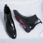 Chelsea Boots for Men Red Sole Pu Ankle Business Round Toe Slip-On Mens Boots Free Shipping Size 38-46 Men Shoes - Image 16