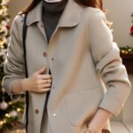 Classic Solid Short Woolen Coats for Woman Autumn Winter Warm Woman Clothing Button Up Female Coat Outfits New In Outerwears