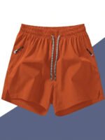 Men's Anti-Lost Drawstring Sports Shorts With Zipper Pockets - Image 7