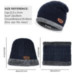 Winter Men Women Thick Beanie Hat Knitted Hat Winter Cap Beanie Female Wool Neck Scarf Cap Balaclava Mask Bonnet Hats Set - Image 2