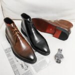 Men Boots Red Sole Handmade Solid Color Lace Up Classic Business Ankle Boots for Men Free Shipping Fashion Mens Shoes - Image 3