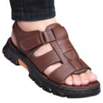 Men's New Beach Shoes Cowhide Slippers Outdoor Non-slip Thick-soled Leather Sandals for Me