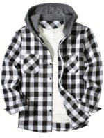 New Coat Spring and Autumn Men's Loose Plaid Hooded Shirt Large Size Fashion Casual Long sleeved Shirt Street StyleS-3XL - Image 6