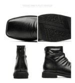 Hot-Selling Leather Boots for Men Fad Square Toe Drape Casual Chelsea Boot British High-end Cool High Top Men Boots Botas Hombre - Image 17