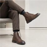 CAPTAIN ANKLE BOOTS Men's Vintage Combat Boots Lace-Up Cap Toe Ankle BOOTS - Image 19
