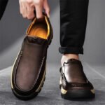 Stylish Men's Leather Loafers Men Thick Bottom Business Shoe Classic Leather Man Casual Shoes Senior Brand Male Walking Footwear - Image 3