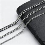 Classic Punk Cuban Chain Necklace for Men Women,Stainless Steel Grey Silver Gold Black Color Chain Link Collar,Wholesale Chain - Image 6