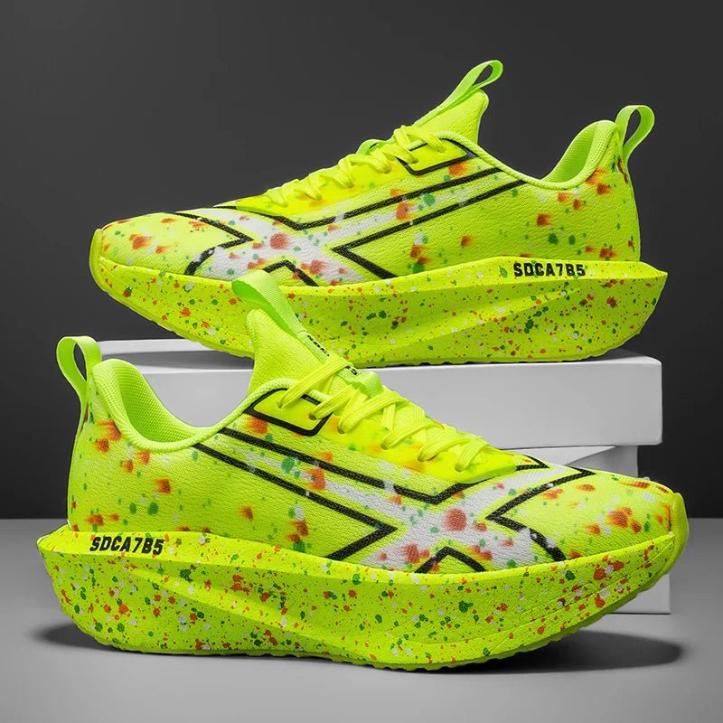 Sd81b7f0bd7af4130a69452d0d0db80a81.jpg Men's Breathable Road Running Shoes - Shock-Absorbing and Wear-Resistant Soles, Eva Cushioning Pads, Lightweight Low-Top Sneakers with Striped Design, Suitable for Gym, Jogging and Everyday Wear, Stylish Sporty Style, with Ev - Image 1