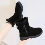 European and American Minimalist Short Boots 2023 Winter New Product Plush Warm Snow Boots Women's Flat Bottomed Short Boots - Image 3