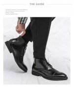 Men Boots Red Sole Handmade Solid Color Lace Up Classic Business Ankle Boots for Men Free Shipping Fashion Mens Shoes - Image 14
