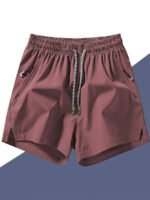 Men's Anti-Lost Drawstring Sports Shorts With Zipper Pockets - Image 3