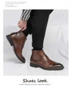 Men Boots Red Sole Handmade Solid Color Lace Up Classic Business Ankle Boots for Men Free Shipping Fashion Mens Shoes - Image 18