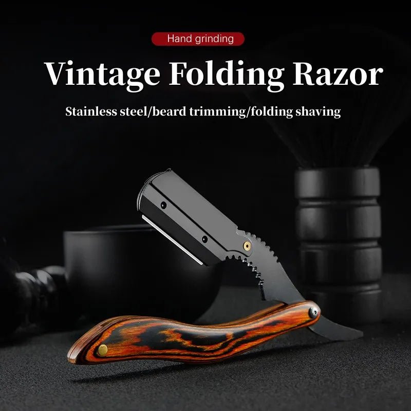 Sdb34172afea7469d9082ae0da86af022T.jpg Men Barber Razor Professional Manual Shaver Straight Edge Stainless Steel Razor Folding Shaving Shaver Beard Cutter And Blade - Image 1