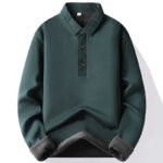 Men's Vintage Sweater Business Casual Pullover Slim Fit Fleece Lined Clothes Fake Two Pieces Knitted Sweaters - Image 2