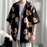 Summer Hawaiian Shirts For Men Hip Hop Mens Japanese Geisha Funny Printed White Pink Shirts Men Korean Casual Holiday Tops Shirt - Image 4