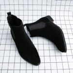 Chelsea Boots for Men Red Sole Pu Ankle Business Round Toe Slip-On Mens Boots Free Shipping Size 38-46 Men Shoes - Image 29