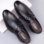 Genuine Leather Mules For Men Half Shoes Man Luxury Brand Designer Men's Luxury Casual Shoes Slip On Footwear Slippers Male - Image 5