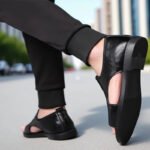 New Style Perforated, Breathable and Anti-Slip Outerwear Casual Leather Slip-On Sandals for Men Size 48 Large Size - Image 3