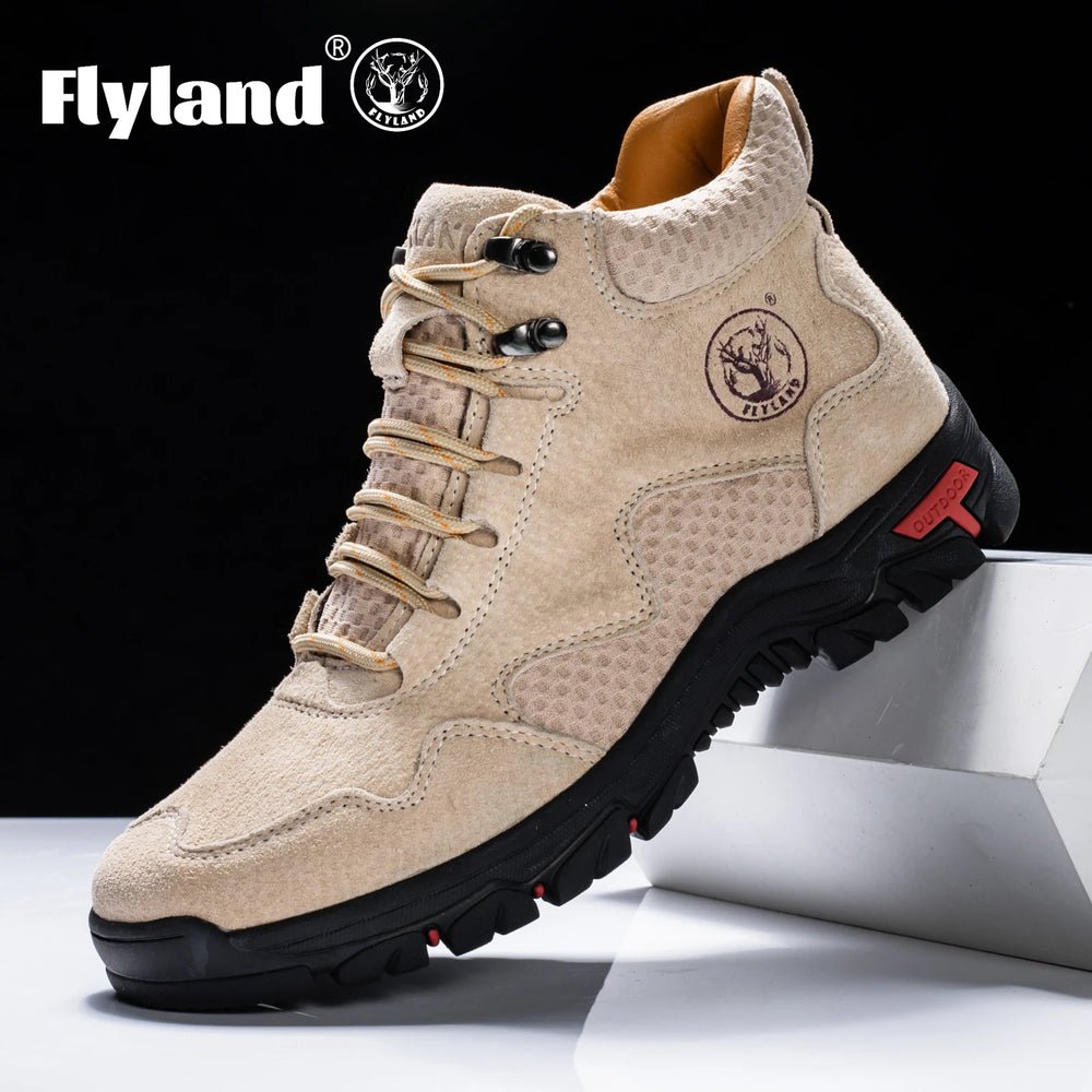 Sde209e0576914e42bd4943801c9c909bg.jpg FLYLAND Men's Ankle Boots Casual Leather Shoes Fashion Vintage Hand Stitching Soft Business Handmade Shoes - Image 1