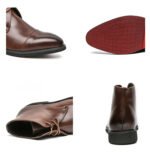 Men Boots Red Sole Handmade Solid Color Lace Up Classic Business Ankle Boots for Men Free Shipping Fashion Mens Shoes - Image 21
