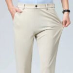 Spring Summer Thin Trousers Men Formal Dress Suit Pants Work Pants Quality Business Casual Pants Black Wine Red Long Pants - Image 5