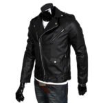 Men Leather Jacket Slim Fit Motorcycle Jacket Zipper Casual Coat Spring Autumn Winter - Image 4