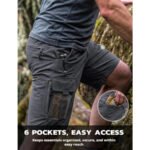 Hiauspor Men's Hiking Cargo Shorts 9"/10" Quick Dry Lightweight Waterproof for Golf Tactical Fishing Casual with 6 Pockets - Image 5
