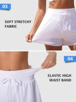 Anfilia Swim Bottoms for Women Tummy Control High Waisted Swim Board Shorts Loose Fit - Image 6