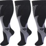5 Pairs 2XL 3XL 4XL Plus Size Compression Socks Nurse Compression Socks Sport Ladies Men Women Running - Image 4