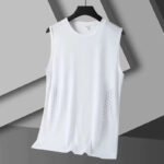 Summer Mesh Men Vest Sleeveless Printed Round Neck Ice Silk Basketball Loose Running Fitness Men Tank Tops T Shirt - Image 5
