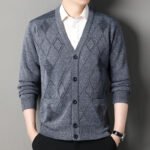 Vintage Men Knitted Sweaters Cadigan Men's Casual Fashion Button Up Cardigans Jackets Autumn Winter Jumper Coat - Image 4
