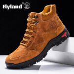 FLYLAND Men's Ankle Boots Casual Leather Shoes Fashion Vintage Hand Stitching Soft Business Handmade Shoes - Image 3