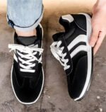 Women Retro Striped Suede Sneakers Lace Up Low Top Casual Shoes Comfort Soft Sole Non Slip Walking Trainers Multicolor Fashion All Match Daily Outdoor Sports Footwear For Ladies All Seasons Daily Wear - Image 6