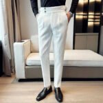 High Waisted Suit Pants for Men 2026 New Solid Color Formal Pantalones Hombre Casual Slim Fit Dress Pants Trousers Men Clothing - Image 3