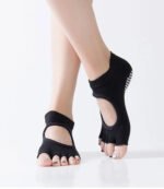 Women Backless Five Toe Yoga Socks Non-Slip Cotton Ladies Dance Ballet Socks Open Half Breathable Fitness Sport Sock for Pilates - Image 4