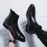Chelsea Boots for Men Red Sole Pu Ankle Business Round Toe Slip-On Mens Boots Free Shipping Size 38-46 Men Shoes - Image 20
