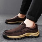 Stylish Men's Leather Loafers Men Thick Bottom Business Shoe Classic Leather Man Casual Shoes Senior Brand Male Walking Footwear - Image 2