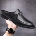 Genuine Leather Mules For Men Half Shoes Man Luxury Brand Designer Men's Luxury Casual Shoes Slip On Footwear Slippers Male - Image 4