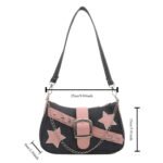 Y2k Fashion Women's Handbags Stars Pattern Cool Girls Underarm Bag Fashion Female Small Shoulder Bags Chain Tote Purses - Image 6