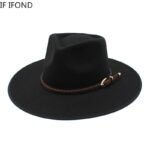 2024 Fashion Women Winter Wool Fedora Hat Men Simple Wide Brim Vintage Felt Jazz Hats New Top Trilby Cap